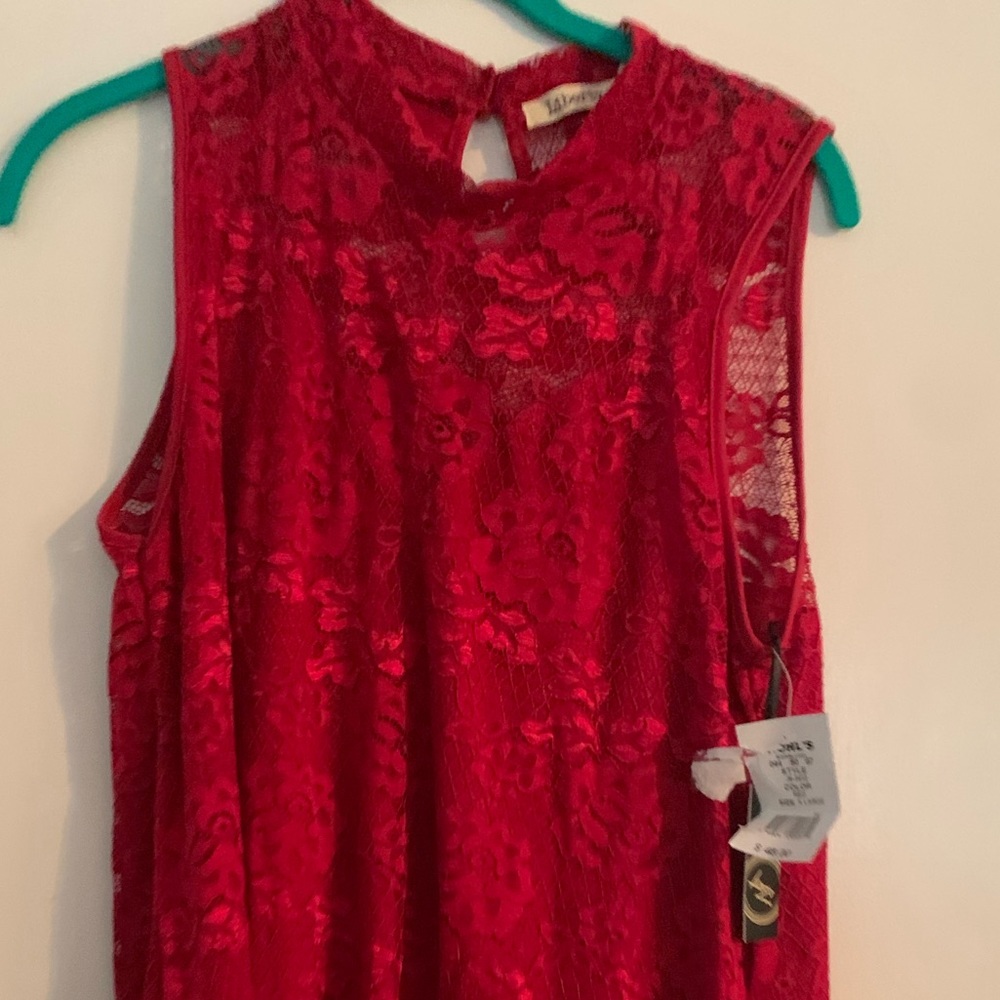Red lace dress